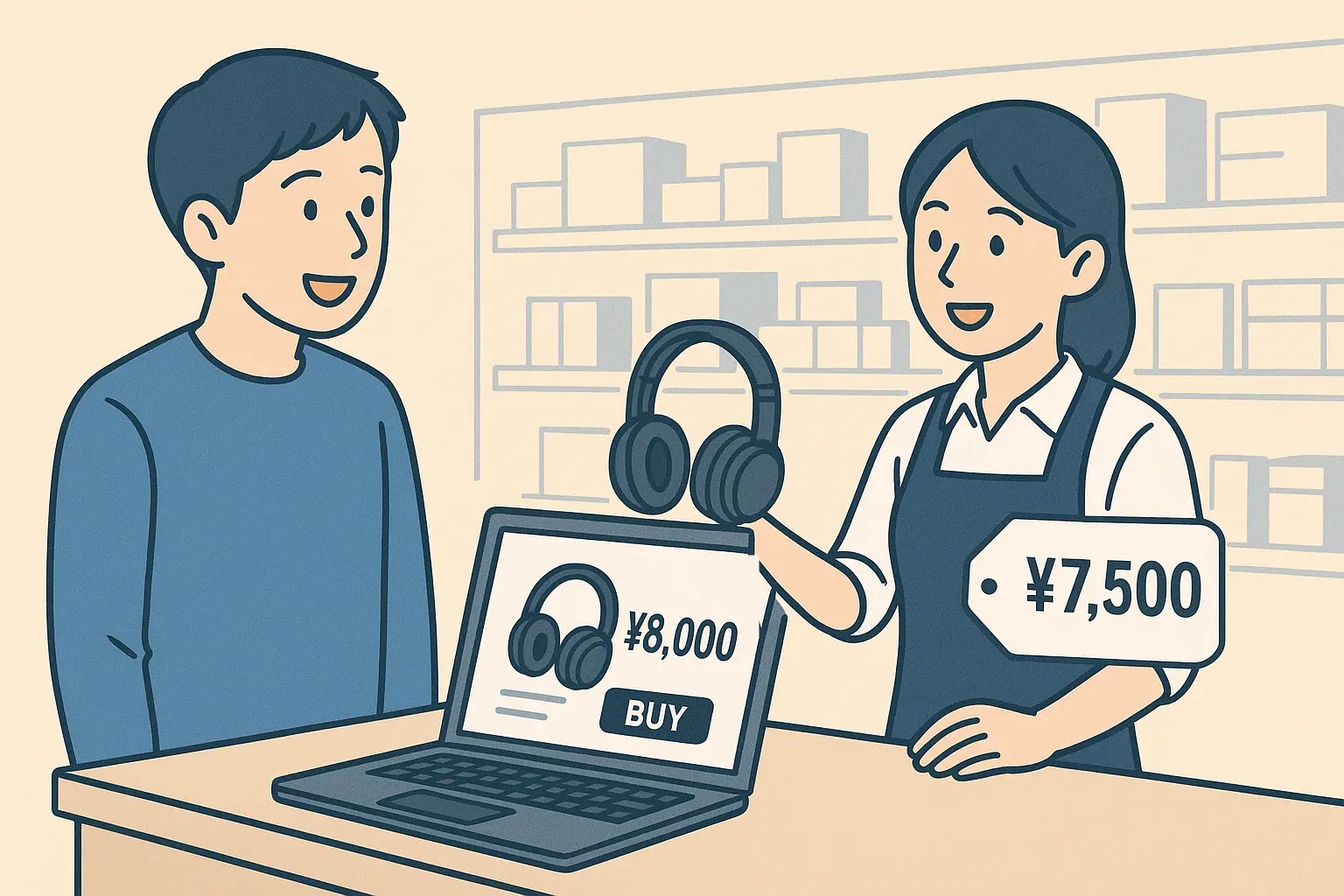 ネットでの価格と店舗での価格