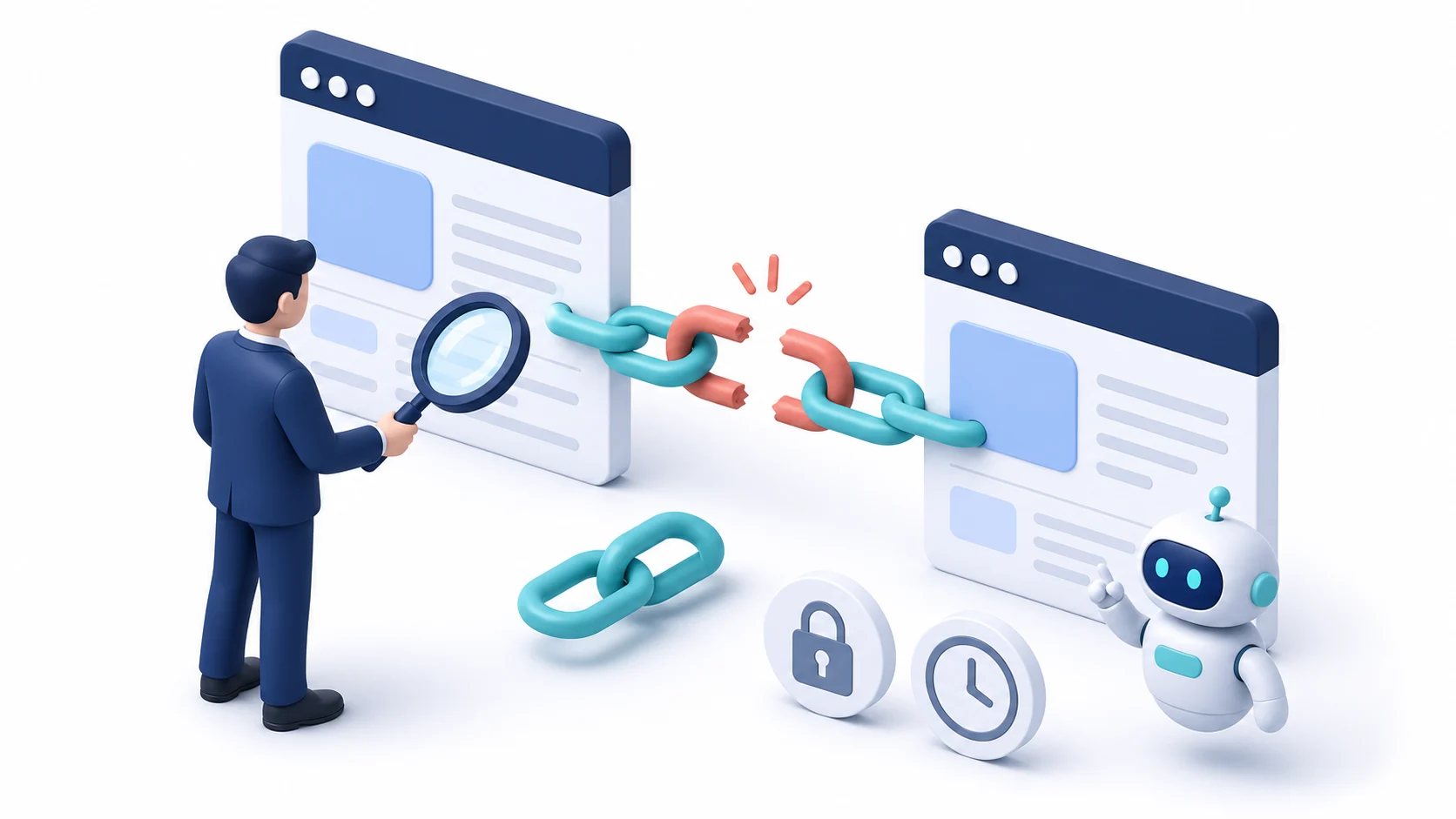 記事内 URL の応答と認証条件を分けて確認するリンク監査の図